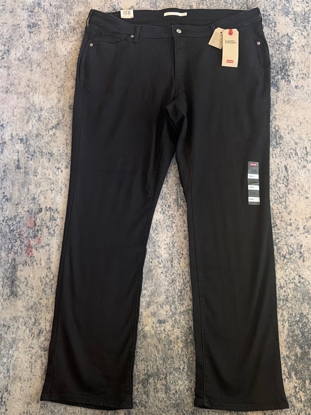 Classic Levi’s  414 Straight Jeans Women’s 22W Long Black NWT Plus Size